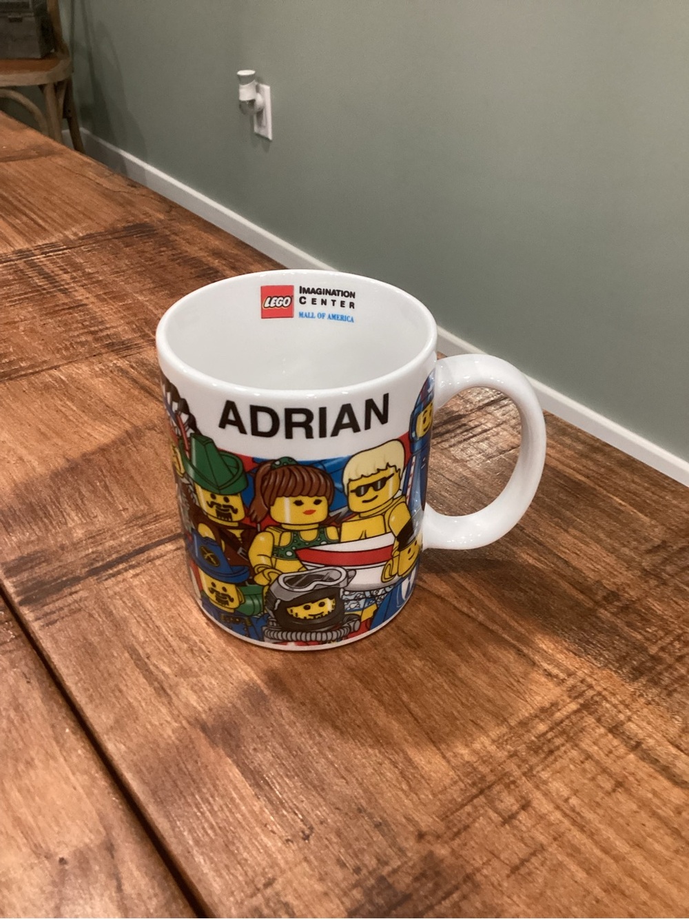 Lego White Ceramic Mug with Colorful Minifigure Artwork